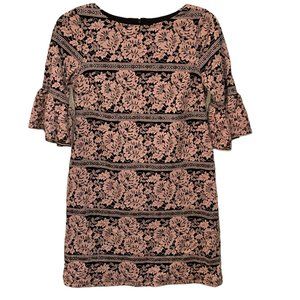 Jessica Howard Pink/Black Lace Knee Length Fully Lined‎ Dress Size 10 Petite